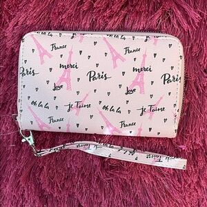 Pink Paris Themed Wristlet